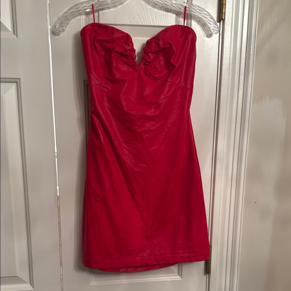 Cotton Candy Red Ruched Bodycon Dress